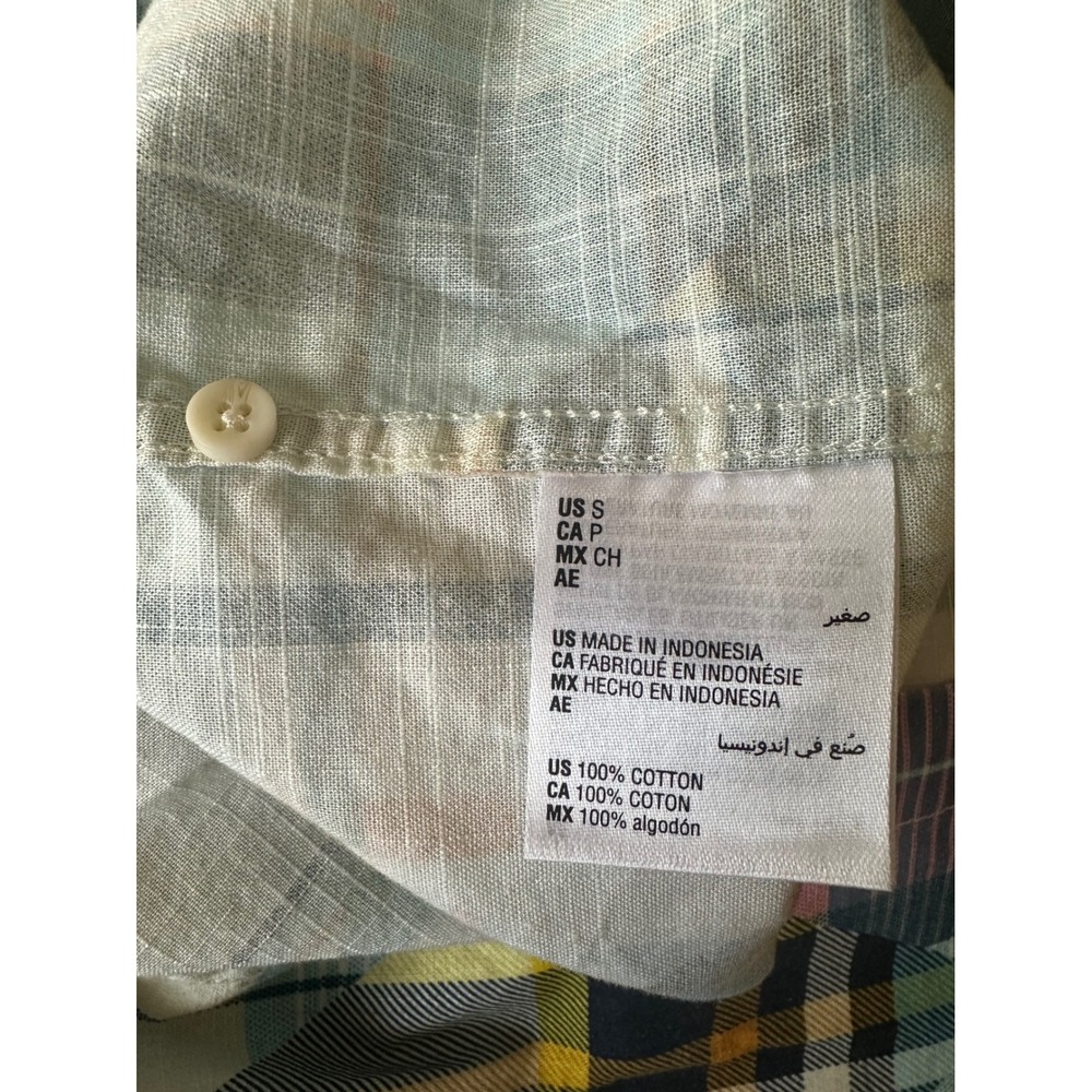 Sun + Stone Shirt Small Patchwork Plaid Geometric… - image 6